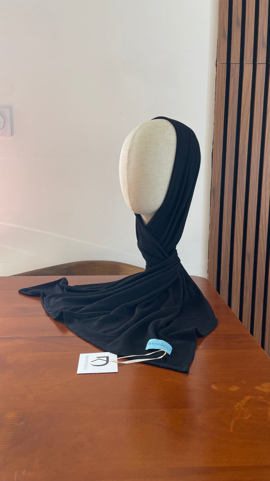 Voile Jersey Côtelée - Black