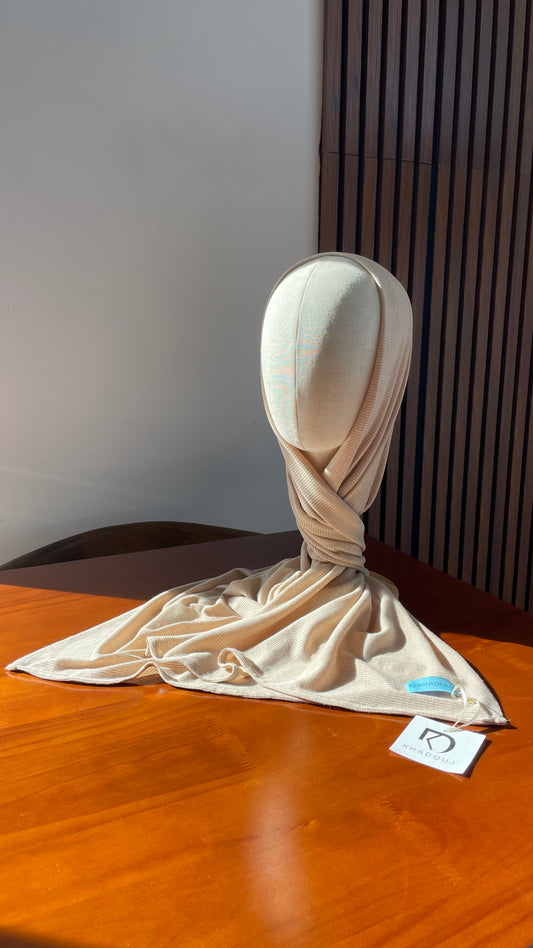Voile Jersey Côtelée - Peachy